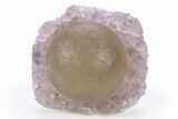 Botryoidal Yellow-Green Fluorite on Amethyst - India #305993-1